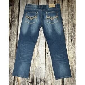 Rags & Rivets Men’s Western Jeans Denim Straight Leg Size 36 X 30